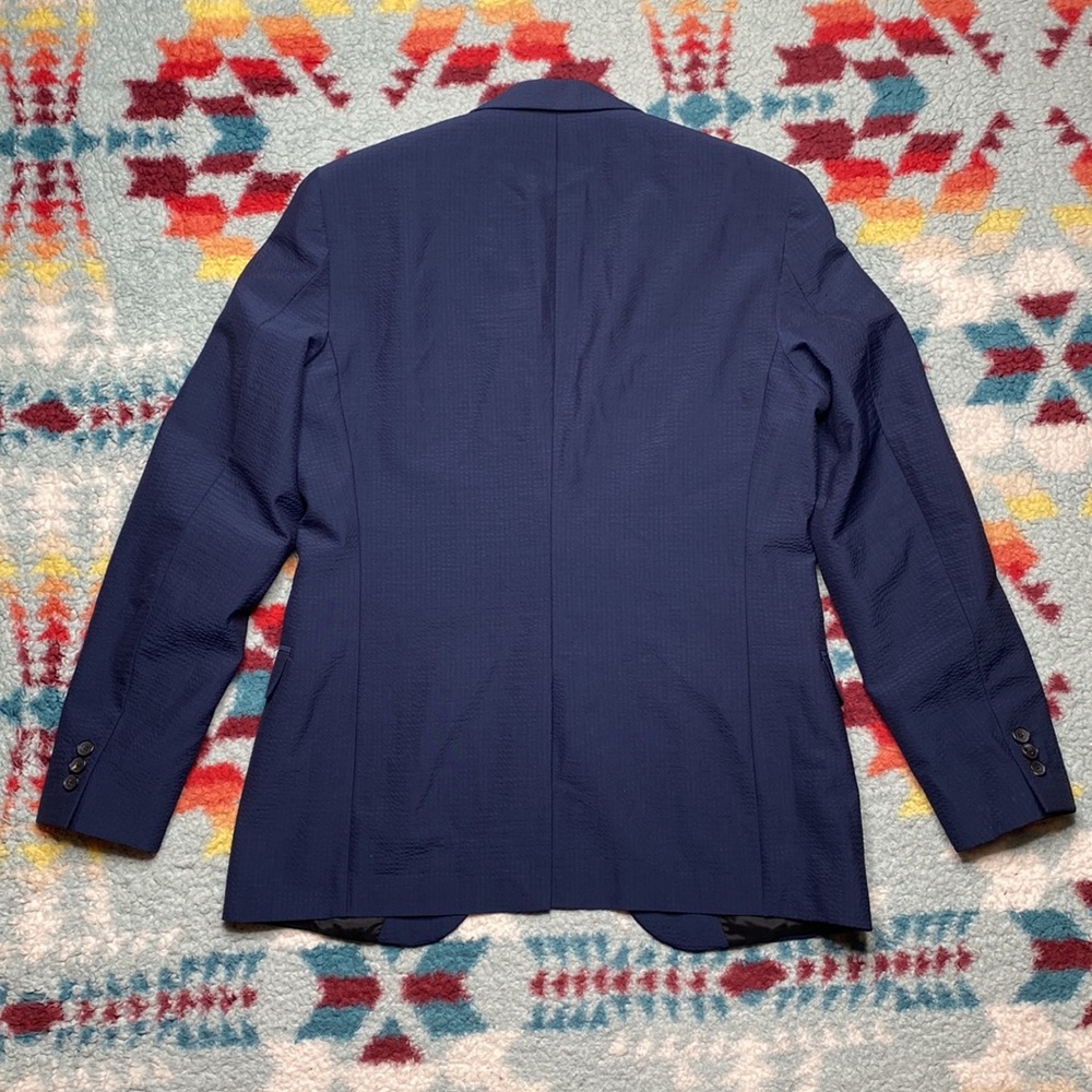 Theory Rodolf navy seersucker blazer - Picture 3 of 6